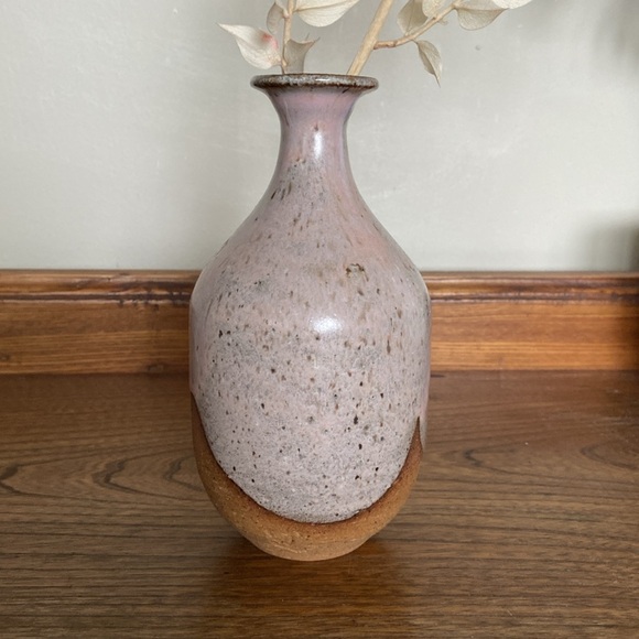 Studio Pottery Vase - Pink Wave Glaze - Singed - Stamped - Picture 3 of 6